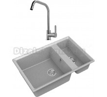 Комплект Мойка GranFest Level LV-760 K серая + Смеситель MEGA City MG- ZRV104 хром