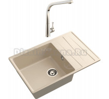 Комплект Мойка GranFest Level LV-760L кашемир + Смеситель MEGA Mega MG-SUN03