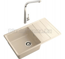 Комплект Мойка GranFest Level LV-860L кашемир + Смеситель MEGA Mega MG-SUN03