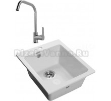 Комплект Мойка GranFest Practik GF P-505 иней + Смеситель MEGA City MG- ZRV104 хром