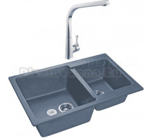 Комплект Мойка GranFest Practik GF-P780K графит + Смеситель MEGA Mega MG-SUN03