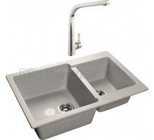 Комплект Мойка GranFest Practik GF-P780K серая + Смеситель MEGA Mega MG-SUN03