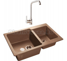 Комплект Мойка GranFest Practik GF-P780K терракот + Смеситель MEGA Ege MG-PL10 хром
