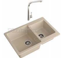 Комплект Мойка GranFest Practik P-780K кашемир + Смеситель MEGA Mega MG-SUN03