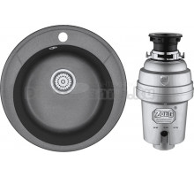 Комплект Мойка Granula Standart 4802, черный + Измельчитель Zorg Inox D ZR-56 D
