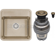 Комплект Мойка Granula Standart 5001, бежевый + Измельчитель Zorg ZR-75 D BRONZE