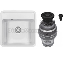 Комплект Мойка Granula Standart 5001, белый + Измельчитель Zorg ZR-75 D GRAFIT