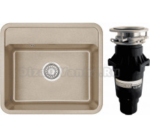 Комплект Мойка Granula Standart 5601, бежевый + Измельчитель Bone Crusher BC 810-SL Slim Line
