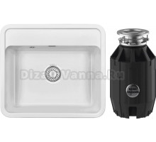 Комплект Мойка Granula Standart 5601, белый + Измельчитель Bone Crusher BC 910-AS