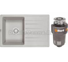 Комплект Мойка Granula Standart 7602, базальт + Измельчитель Bort Titan 5000