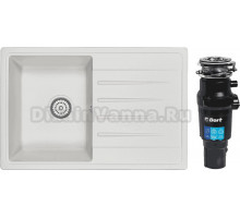 Комплект Мойка Granula Standart 7602, белый + Измельчитель Bort Titan 7000