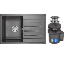 Комплект Мойка Granula Standart 7602, черный + Измельчитель Bort Titan Extra