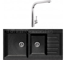 Комплект Мойка GranFest Practik P-980 KL черный + Смеситель MEGA Mega MG-SUN03