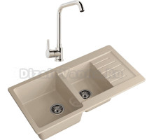 Комплект Мойка GranFest Practik P-980KL кашемир + Смеситель MEGA Ege MG-PL10 хром