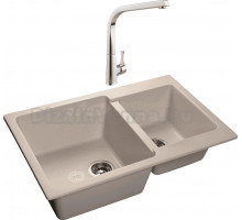 Комплект Мойка GranFest Practik P780K белый + Смеситель MEGA Mega MG-SUN03