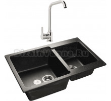 Комплект Мойка GranFest Practik P780K черный + Смеситель MEGA Ege MG-PL10 хром