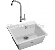 Комплект Мойка GranFest Quadro GF-Q561 иней + Смеситель MEGA City MG- ZRV104 хром