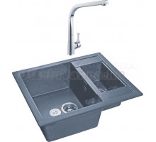 Комплект Мойка GranFest Quadro GF-Q610K графит + Смеситель MEGA Mega MG-SUN03