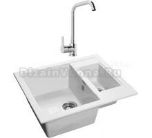 Комплект Мойка GranFest Quadro GF-Q610K иней + Смеситель MEGA Ege MG-PL10 хром