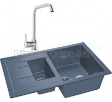 Комплект Мойка GranFest Quadro GF-Q775KL графит + Смеситель MEGA Ege MG-PL10 хром