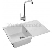 Комплект Мойка GranFest Quadro GF-Q780L иней + Смеситель MEGA Ege MG-PL10 хром