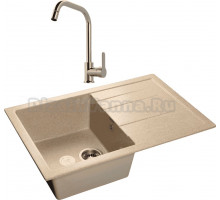 Комплект Мойка GranFest Quadro GF-Q780L песочный + Смеситель MEGA City MG- ZRV104 хром