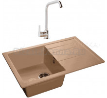 Комплект Мойка GranFest Quadro GF-Q780L топаз + Смеситель MEGA Ege MG-PL10 хром