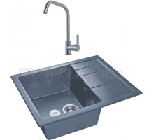 Комплект Мойка GranFest Quadro GR Q-650 L графит + Смеситель MEGA City MG- ZRV104 хром