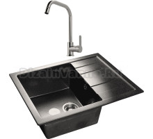 Комплект Мойка GranFest Quadro GR-Q650L черный + Смеситель MEGA City MG- ZRV104 хром