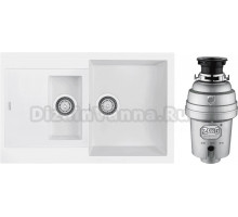 Комплект Мойка Longran Amanda AMG780.500 15 - 07 alpina + Измельчитель Zorg Inox D ZR-75 D