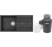 Комплект Мойка Longran Amanda AMG990.500 - 40 lava + Измельчитель Bort Alligator Green