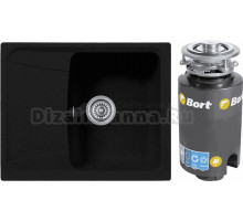 Комплект Мойка Longran Classic CLS615.500 - 10 onyx + Измельчитель Bort Titan 4000