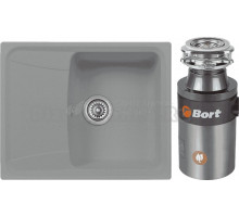 Комплект Мойка Longran Classic CLS615.500 - 49 croma + Измельчитель Bort Titan 4000 Plus