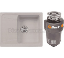 Комплект Мойка Longran Classic CLS615.500 - 58 sabbia + Измельчитель Bort Titan 5000