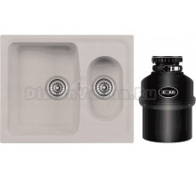 Комплект Мойка Longran Classic CLS615.500 15 - 58 sabbia + Измельчитель Emar ATC-KZ560A