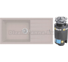 Комплект Мойка Longran Classic CLS914.457 - 58 sabbia + Измельчитель Bort Titan 4000