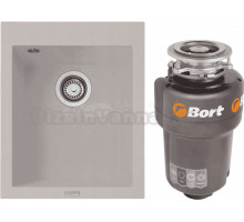 Комплект Мойка Longran Cube CUG410.500 - 58 sabbia + Измельчитель Bort Titan Max Power