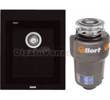 Комплект Мойка Longran Cube CUG410.500 - 93 marone + Измельчитель Bort Titan Max Power FullControl