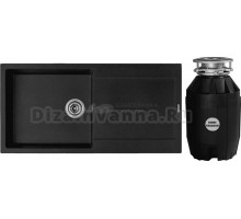 Комплект Мойка Longran Enigma ENG1000.500 - 10 onyx + Измельчитель Bone Crusher BC 810-AS