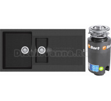 Комплект Мойка Longran Enigma ENG1000.500 15 - 40 lava + Измельчитель Bort Titan 4000