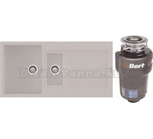 Комплект Мойка Longran Enigma ENG1000.500 15 - 58 sabbia + Измельчитель Bort Titan 5000 Control