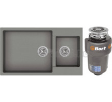 Комплект Мойка Longran Enigma ENG860.500 15 - 49 croma + Измельчитель Bort Titan Max Power