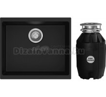 Комплект Мойка Longran Geos GES530.460 - 10 onyx + Измельчитель Bone Crusher BC 810-AS