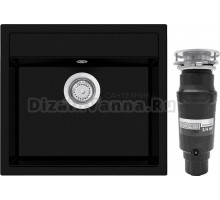 Комплект Мойка Longran Geos GES560.510 - 10 onyx + Измельчитель Bone Crusher BC 910-SL-Slim Line