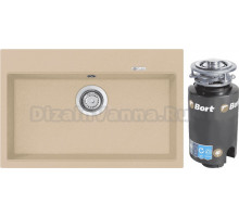 Комплект Мойка Longran Geos GES780.500 - 08 colorado + Измельчитель Bort Titan 4000