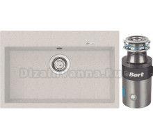 Комплект Мойка Longran Geos GES780.500 - 38 terra + Измельчитель Bort Titan 4000 Plus