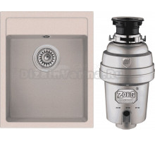 Комплект Мойка Longran Ultra ULS400.500 - 58 sabbia + Измельчитель Zorg Inox D ZR-38 D