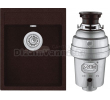 Комплект Мойка Longran Ultra ULS400.500 - 93 marone + Измельчитель Zorg Inox D ZR-56 D