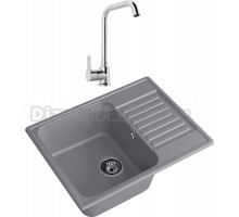 Комплект Мойка GranFest Quarz 13 темно-серая + Смеситель MEGA Ege MG-PL10 хром