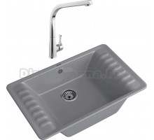 Комплект Мойка GranFest Quarz 71 темно-серая + Смеситель MEGA Mega MG-SUN03